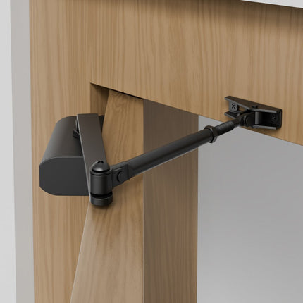 VEVOR deurdranger automatische poortdranger voor zakelijk of particulier gebruik voor deurgewichten tot 45 kg verstelbare maat deurdranger met hydraulische bufferbehuizing van gegoten aluminium zwart