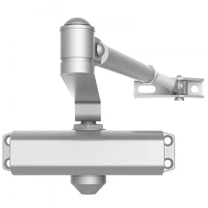 VEVOR deurdranger automatische poortdranger voor commercieel of particulier gebruik voor deurgewichten tot 45 kg bardeurdranger met hydraulische bufferbehuizing van gegoten aluminium zilver