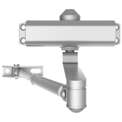 VEVOR deurdranger automatische poortdranger voor commercieel of particulier gebruik voor deurgewichten tot 45 kg bardeurdranger met hydraulische bufferbehuizing van gegoten aluminium zilver