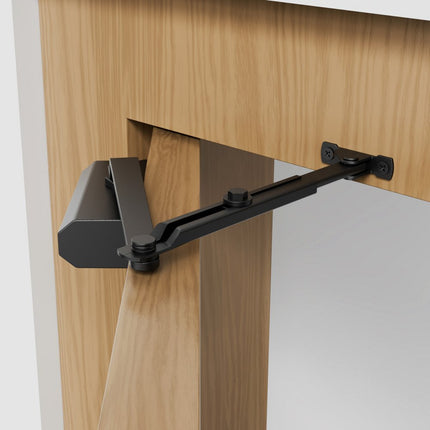 VEVOR deurdranger automatische poortdranger voor commercieel of particulier gebruik voor deurgewichten tot 68 kg bardeurdranger met hydraulische bufferbehuizing van gegoten aluminium zwart