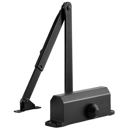 VEVOR deurdranger automatische poortdranger voor commercieel of particulier gebruik voor deurgewichten tot 68 kg bardeurdranger met hydraulische bufferbehuizing van gegoten aluminium zwart