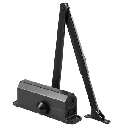 VEVOR deurdranger automatische poortdranger voor commercieel of particulier gebruik voor deurgewichten tot 68 kg bardeurdranger met hydraulische bufferbehuizing van gegoten aluminium zwart