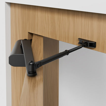 VEVOR deurdranger automatische poortdranger voor commercieel of particulier gebruik voor deurgewichten tot 85 kg bardeurdranger met hydraulische bufferbehuizing van gegoten aluminium zwart