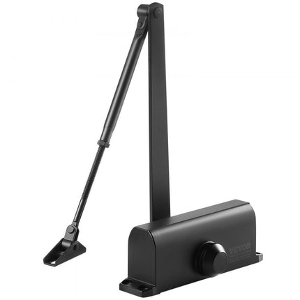 VEVOR deurdranger automatische poortdranger voor commercieel of particulier gebruik voor deurgewichten tot 85 kg bardeurdranger met hydraulische bufferbehuizing van gegoten aluminium zwart