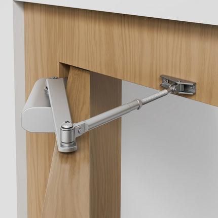 VEVOR deurdranger automatische poortdranger voor zakelijk of particulier gebruik voor deurgewichten tot 85 kg bardeurdranger met hydraulische bufferbehuizing van gegoten aluminium zilver