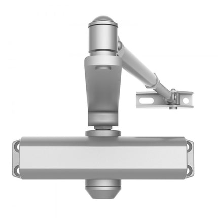 VEVOR deurdranger automatische poortdranger voor zakelijk of particulier gebruik voor deurgewichten tot 85 kg bardeurdranger met hydraulische bufferbehuizing van gegoten aluminium zilver
