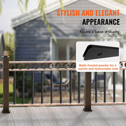 VEVOR Metalen trapbalusters 25x5,5x965mm Platte decoratieve balusters van aluminiumlegering 72-pack dekbalusters met schroeven Klassieke holle terrasleuning