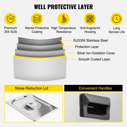 VEVOR Ultrasoon Reiniger Dual Frequentie 10L Ultrasone Reiniger met Verwarming voor Onderdelen Sieraden Lenzenvloeistof Ring Prothese Record