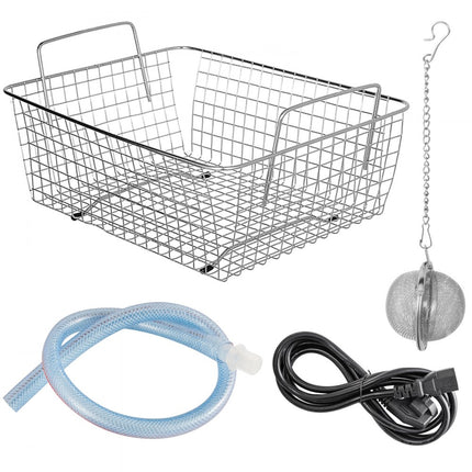 VEVOR Ultrasoon Reiniger Dual Frequentie 6L Ultrasone Reiniger met Heater voor Onderdelen Sieraden Lenzenvloeistof Ring Prothese Record