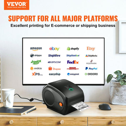 VEVOR Label Printer thermische labelprinter thermische printer labelprinter Bluetooth Usb 300DPI