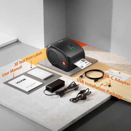 VEVOR Label Printer thermische labelprinter thermische printer labelprinter Bluetooth Usb 300DPI