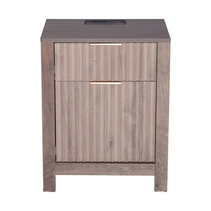 VEVOR bijzettafel vierkant nachtkastje USB-aansluiting 2-delig. Nachtkastje