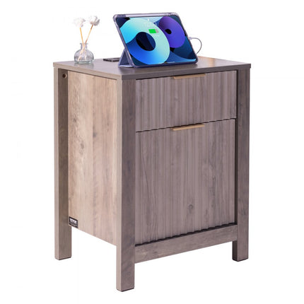 VEVOR bijzettafel vierkant nachtkastje USB-aansluiting 2-delig. Nachtkastje