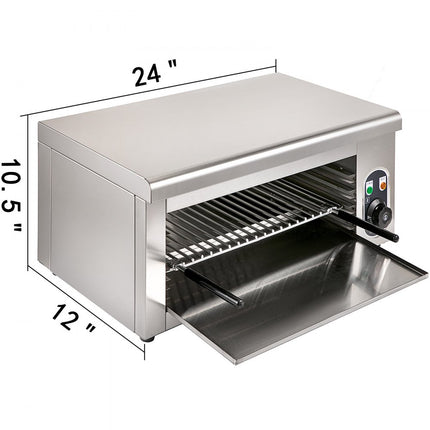 VEVOR Salamander Oven Salamander Grill 2000W Salamander Vleeskuikens 450x260 mm
