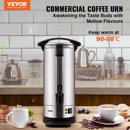 VEVOR Commerciële hete drankdispenser koffie heetwaterdispenser 110 kopjes 1500W verwarmde container heetwaterdispenser 16,4L verwarmde container sapemmer voor kantoor, feesten, café, picknick enz.
