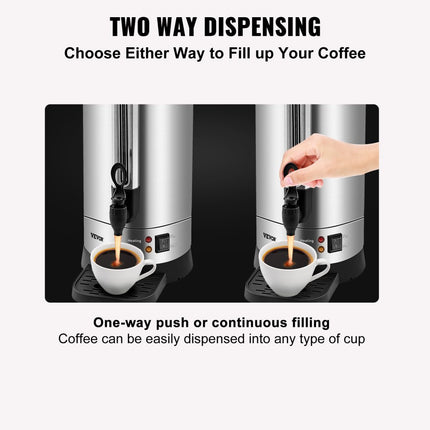 VEVOR Commerciële hete drankdispenser koffie heetwaterdispenser 110 kopjes 1500W verwarmde container heetwaterdispenser 16,4L verwarmde container sapemmer voor kantoor, feesten, café, picknick enz.
