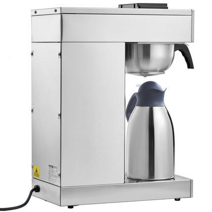 VEVOR Commerciële filterkoffiezetapparaat 12 kopjes met thermoskan Office Cafe