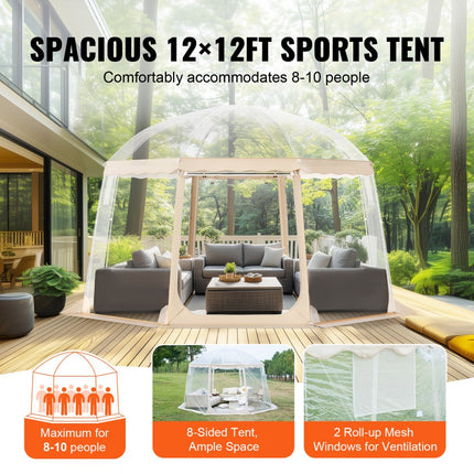 VEVOR pop-up paviljoen camping koepel bubble tent 8-10 personen 3,66x3,66x2,4m