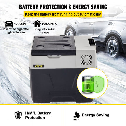 VEVOR Camping Koelkast Koelbox Koelkast Boot Auto Koelkast Compressor 50L 220V Auto Koelkast 22,4 x 14,5 x 21,2 inch Mini Koelkast Efficiënte Koeling