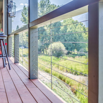 VEVOR 121 stks T316 roestvrijstalen beschermhoezen voor 1/8 "draadkabel kabelrailing DIY balustrade T316 maritieme kwaliteit met gratis boor zilver