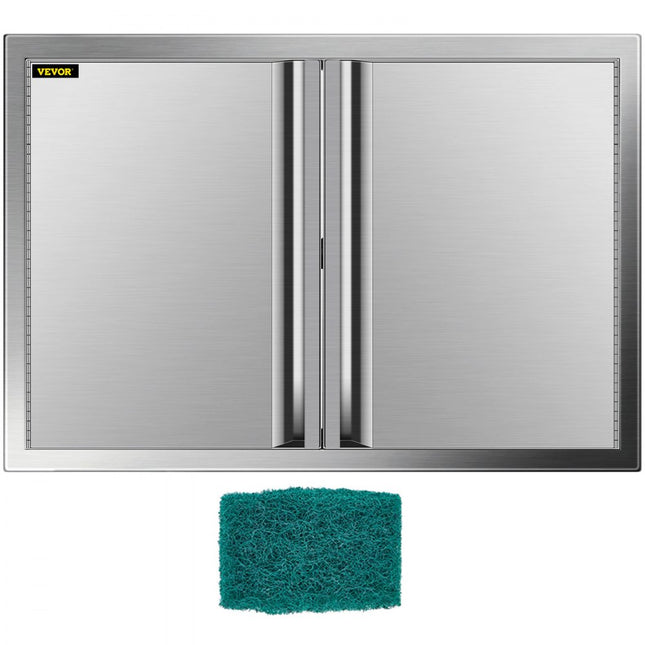 VEVOR BBQ Toegangsdeur Dubbele Deur Buitenkeuken 75,5 x 53 cm Roestvrij Staal