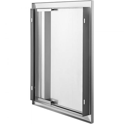 VEVOR BBQ Toegangsdeur Dubbele Deur Buitenkeuken 43,2 x 61 cm Roestvrij Staal