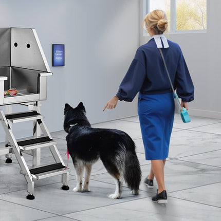 VEVOR Professionele hondenverzorgingskuip 86cm roestvrijstalen huisdierbad hondenwasstation max. 100kg hondenverzorgingsdouche hondenwassysteem huisdierverzorgingskuip met linkerdeur hondendouche waskuip