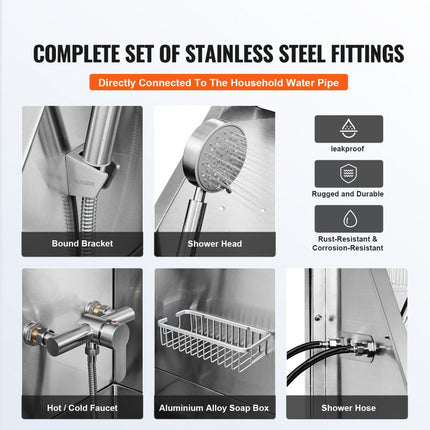 VEVOR Professionele hondenverzorgingskuip 127cm roestvrij staal huisdierbad hondenwasstation max.150kg hondenverzorgingsdouche hondenwassysteem huisdierverzorgingskuip met linkerdeur hondendouche waskuip
