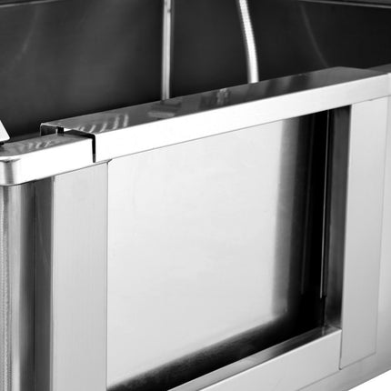 VEVOR Professionele hondenverzorgingskuip 127cm roestvrij staal huisdierbad hondenwasstation max.150kg hondenverzorgingsdouche hondenwassysteem huisdierverzorgingskuip met linkerdeur hondendouche waskuip