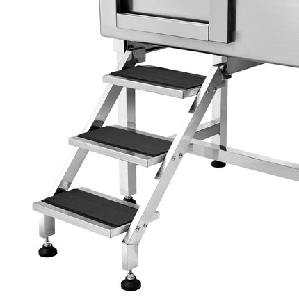 VEVOR Professionele hondenverzorgingskuip 127cm roestvrij staal huisdierbad hondenwasstation max.150kg hondenverzorgingsdouche hondenwassysteem huisdierverzorgingskuip met linkerdeur hondendouche waskuip