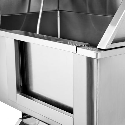 VEVOR Professionele hondenverzorgingskuip 1574,8 mm roestvrij staal huisdierbad Hondenwasstation 200kg Hondenverzorging Hondenwassysteem Huisdierverzorgingskuip met een gevouwen ontwerp Hondendouche Waskuip