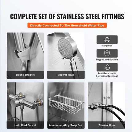 VEVOR Professionele hondenverzorgingskuip 1574,8 mm roestvrij staal huisdierbad Hondenwasstation 200 kg Hondenverzorgingsdouche Hondenwassysteem Huisdierverzorgingskuip met gevouwen ontwerp Hondendouche waskuip