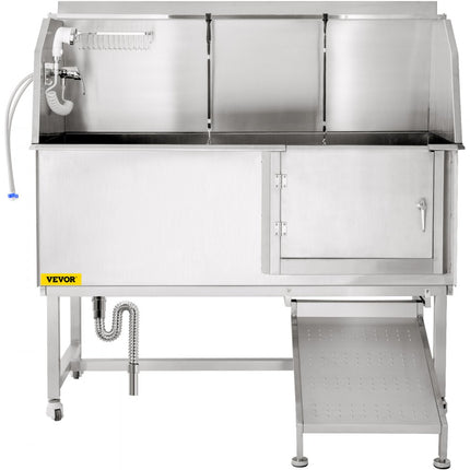 VEVOR Hond Grooming Bad Hondenwasstation 59 inch Badkuip van RVS met Accessoires