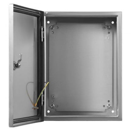 VEVOR elektrische kast 16" x 12" x 6" 304 roestvrij stalen elektrische behuizing wandgemonteerde behuizing voor elektrische en elektronische apparatuur buitenshuis met IP66 waterdicht slot