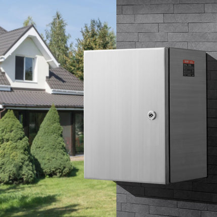 VEVOR schakelkast 50 x 40 x 20 cm elektrische behuizing 304 roestvrijstalen wandgemonteerde behuizing voor elektrische en elektronische apparatuur IP66 waterdicht