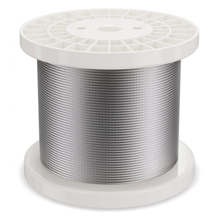 VEVOR staalkabel staaldraad roestvrij Ф3.18mmx182.3m 7.1kN 7x7 strengen