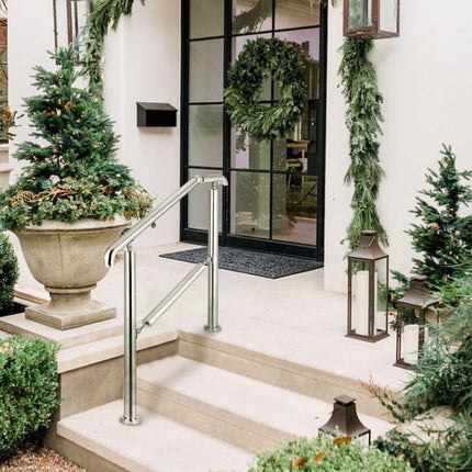 VEVOR Balustrade Trap Trapleuning voor Buiten 1 tot 3 Stappen Trapleuning van Roestvrij Staal Laadvermogen 220 lbs / 100 kg Stair Railings for Steps