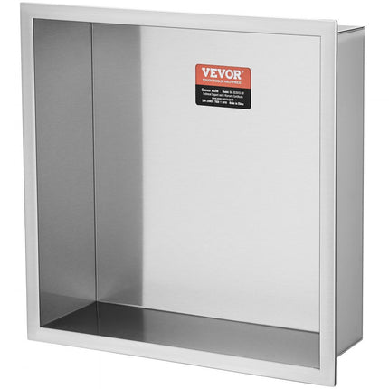 VEVOR wandnis 10x33,02x33,02cm douchenis RVS nis enkellaags 100% waterdichte nismontage 0-40°C bedrijfstemperatuur 92° binnenhoekuitvoering Geschikt voor badkamer, slaapkamer, studeerkamer