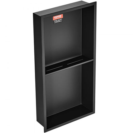 VEVOR wandnis 10x33,02x63,5cm douchenis roestvrijstalen nis dubbellaags 100% waterdichte nismontage 0-40°C bedrijfstemperatuur 92° binnenhoekontwerp ideaal voor badkamers slaapkamer studeerkamer