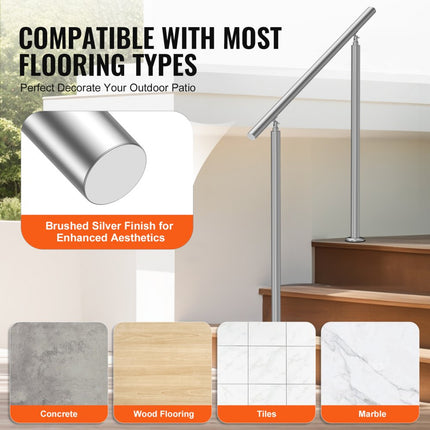 VEVOR reling roestvrijstalen trapleuning leuning borstwering balkonleuning 100cm