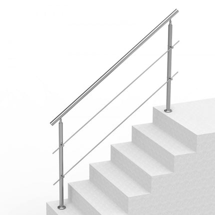 VEVOR railing RVS trapleuning leuning 2 dwarsbalken 1800x104x1060mm