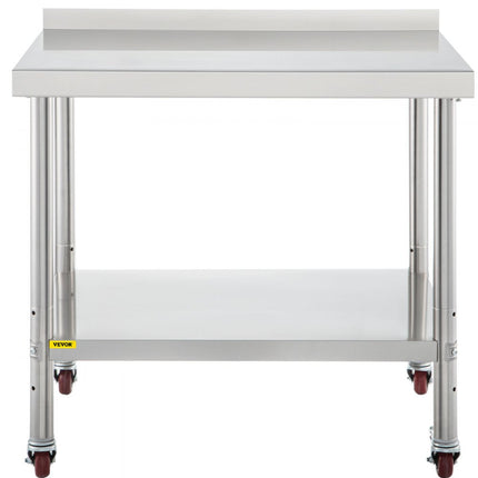 VEVOR Rvs Tafel Werktafel Keuken 36x24x35 inch Rvs Keuken Werkbank 440lbs Heavy-duty Metalen Horeca Werktafel Voedselbereiding Keukentafel