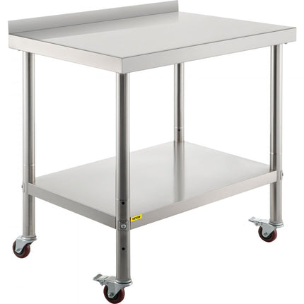 VEVOR Rvs Tafel Werktafel Keuken 36x24x35 inch Rvs Keuken Werkbank 440lbs Heavy-duty Metalen Horeca Werktafel Voedselbereiding Keukentafel