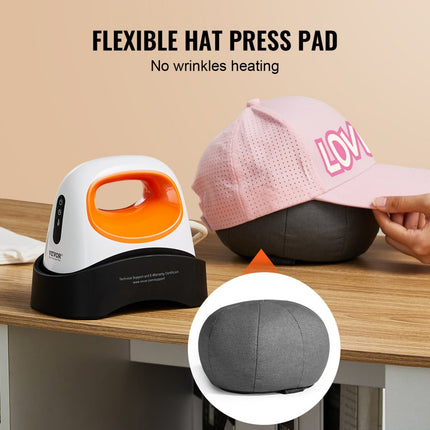 VEVOR Hoedenpers Warmtepers Transferpers Sublimatie Transfer 153x90mm Wit