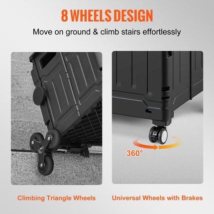 VEVOR trapklimmer 53L steekwagen transportwagen trapklimmer stapelwagen aluminium