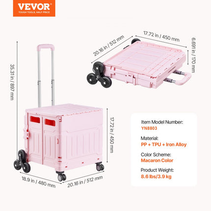 VEVOR winkelwagen opvouwbare winkelwagen winkelwagen 1330x540x915mm