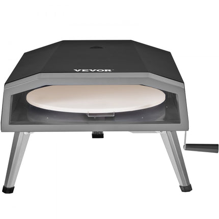 VEVOR Outdoor Draagbare Pizza Oven 406.4mm, Gas Houtpellets Houtskool Pizza Oven, RVS Pizza Oven, Max 540℃ Houtpellet Schep & Pizza Steen & Draagtas - Premium Houtgestookte Pizza Oven voor Tuin