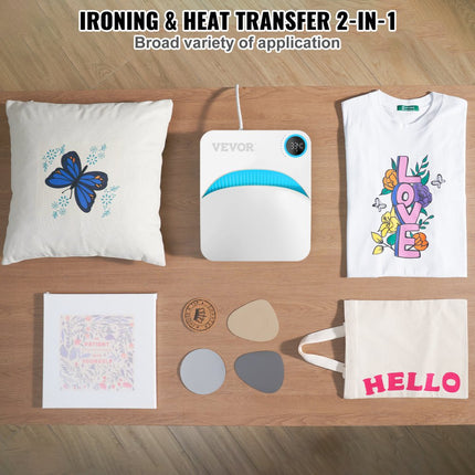 VEVOR Warmtepers Draagbare sublimatieoverdracht DIY T-shirt Warmtepers 30x25cm
