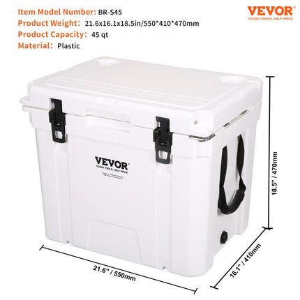 VEVOR passieve koelbox ijsbox 49,55 L, geïsoleerde koelbox camping thermische box 40-45 blikjes, camping box koelkast met flesopener, isolatiekoelbox draagbaar, ijskistkoeler multifunctioneel