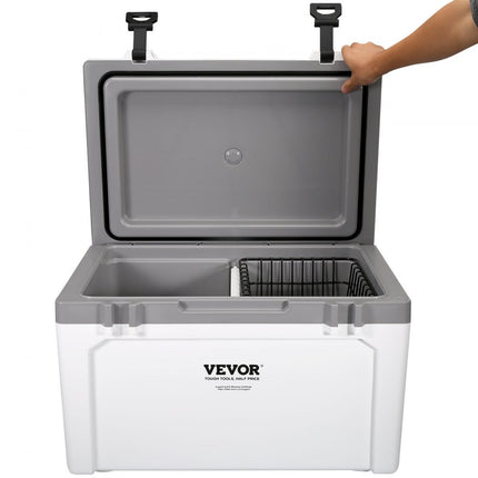 VEVOR passieve koelbox ijsbox 57,26 L, geïsoleerde koelbox camping thermische box 45-50 blikjes, camping box koelkast met één mand, isolatiekoelbox draagbaar, ijskistkoeler multifunctioneel